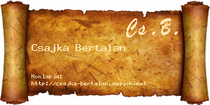 Csajka Bertalan névjegykártya