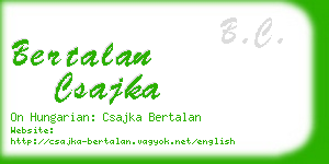 bertalan csajka business card